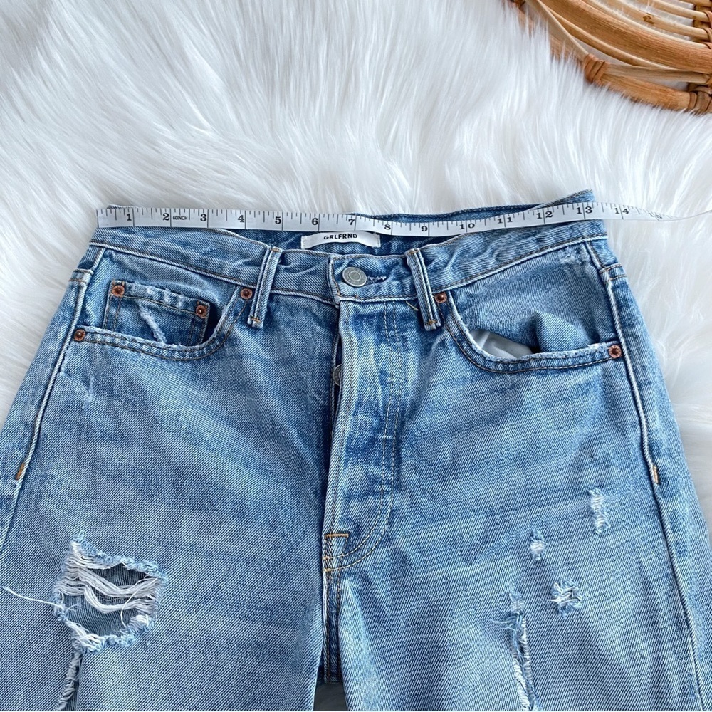 GRLFRND Karolina High-Rise Slashed Jeans A Little More Love Distressed Raw Hem - Picture 13 of 16